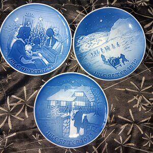 3 Set Vintage Bing and Grondahl Jule After Decorative Christmas Porcelain Plates
